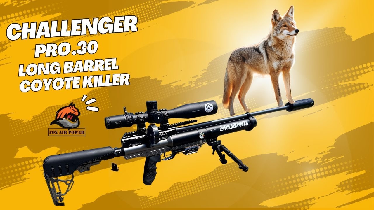 Air Rifle Coyote Hunting with AEA Challenger Pro .30 long barrel #drone #coyote