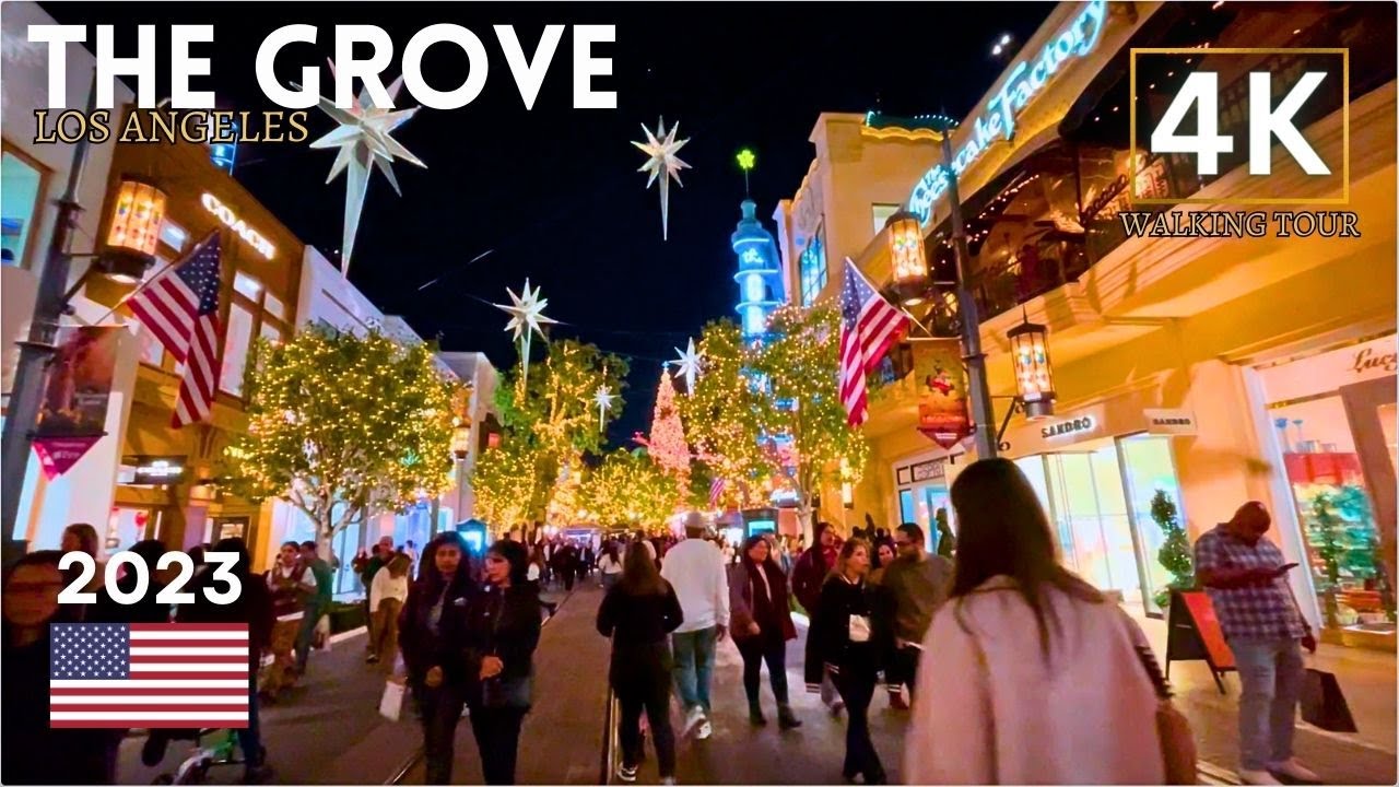 The Grove Los Angeles 4K Christmas Farmers Market California 🇺🇲USA Walking Tour