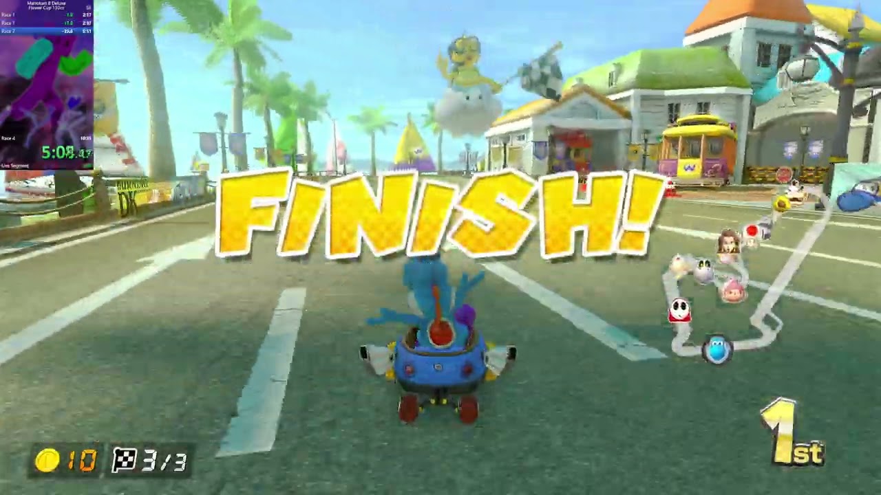 Mariokart 8 Deluxe Flower Cup Speedrun (10:33.07) 108th Globally