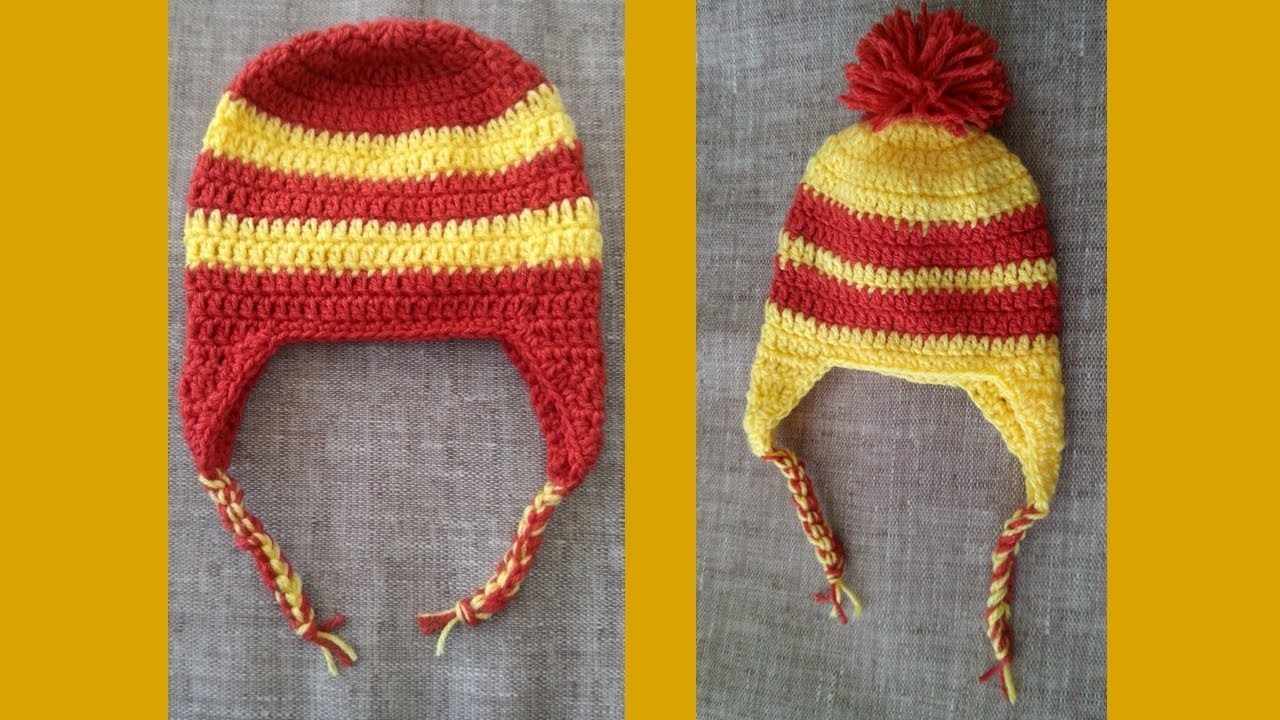 GORRO/TOUCA TAPA ORELHA KIDS EM CROCHÊ | Passo a Passo
