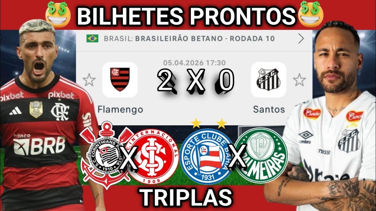 PALPITES DE FUTEBOL PARA HOJE 05 04 2026 DOMINGO COM BILHETES PRONTOS| Palpites da hora