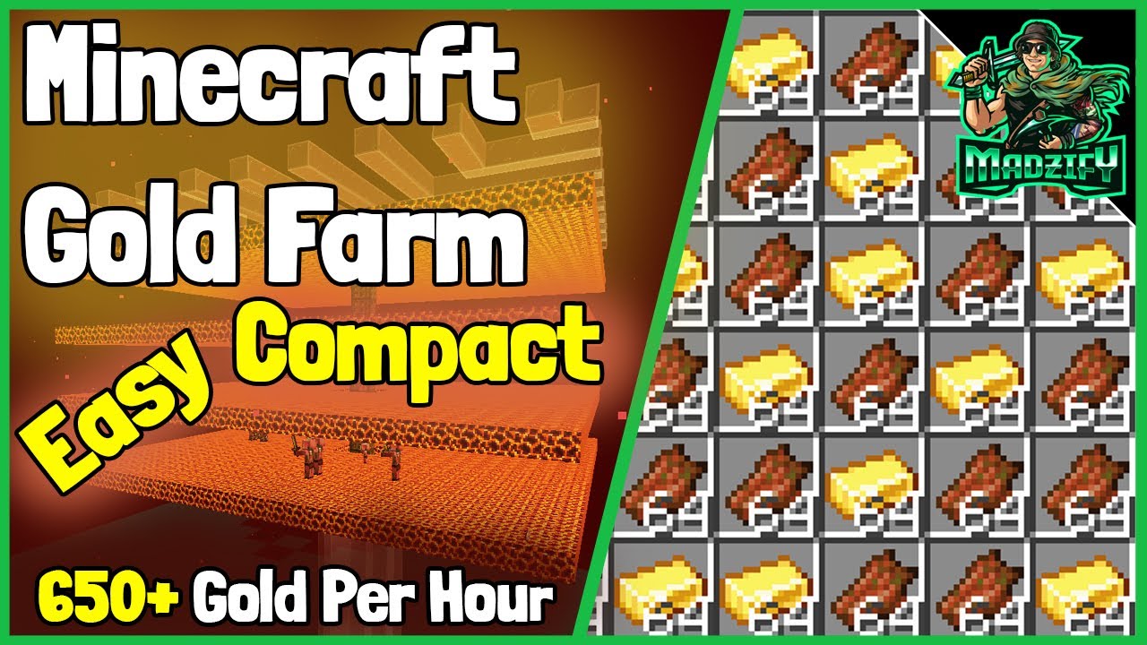 ПРОСТАЯ И КОМПАКТНАЯ ферма золота! Гайд для Minecraft 1.16.5 (650+ золота в час)