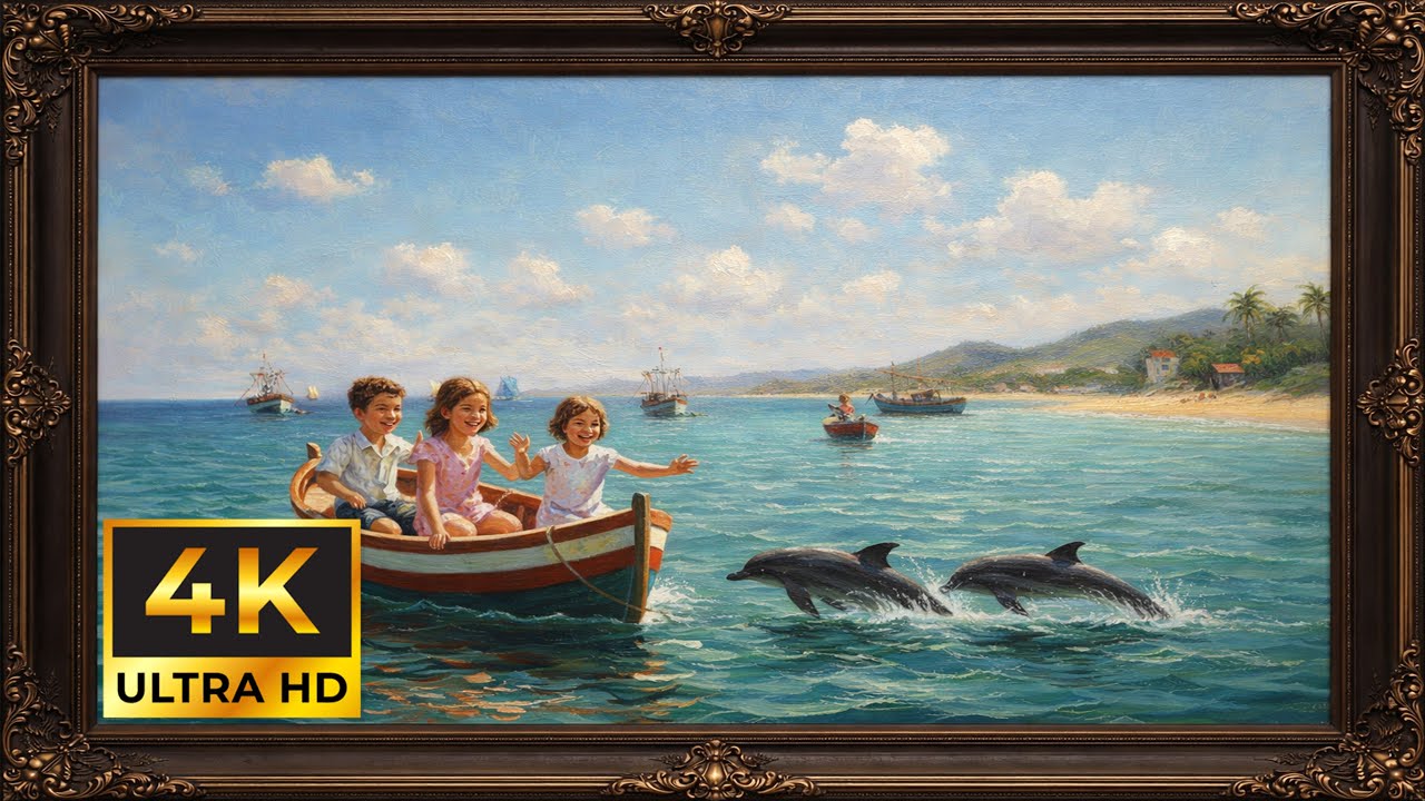 4K Vintage Oil Painting - Seascape | Frame TV Art Wallpaper (No Music)