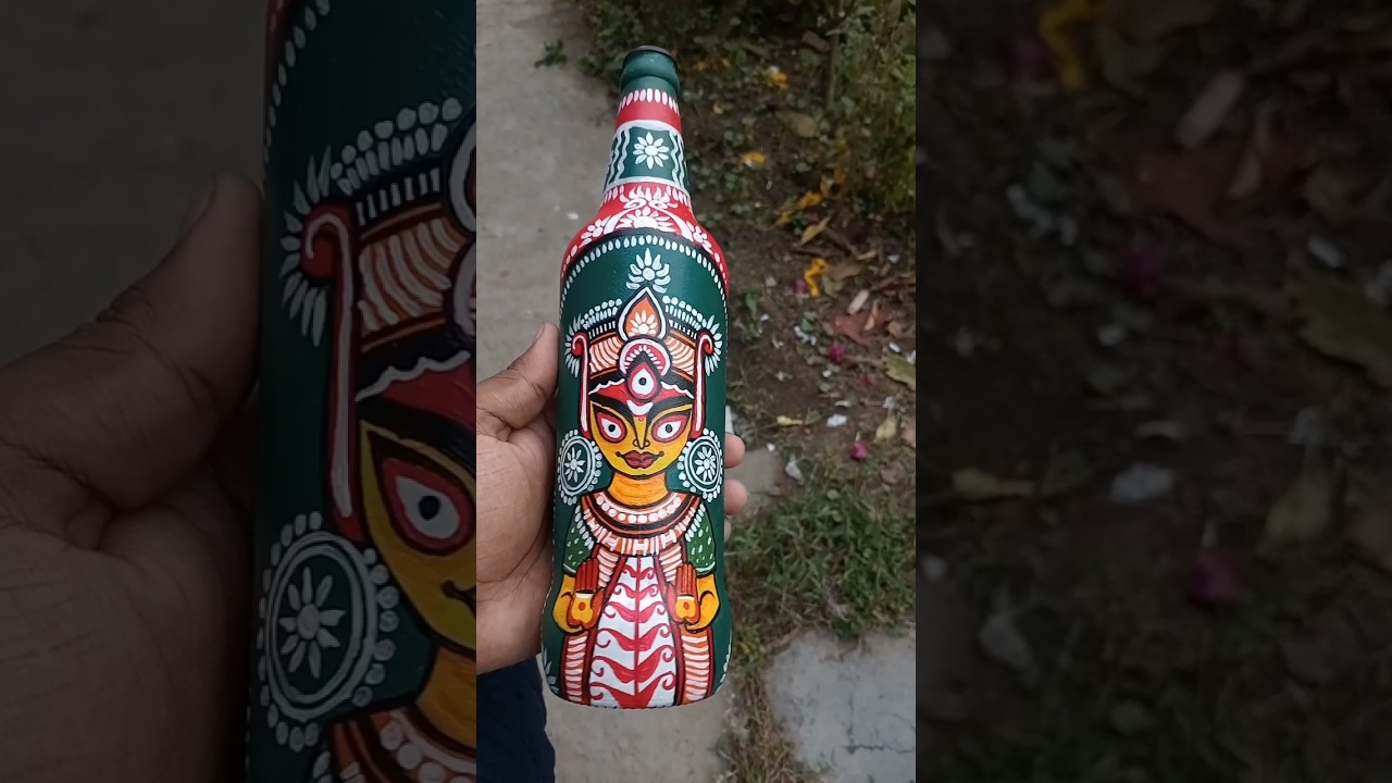 Bottle Art Design|Dot Art On GlassBottleEasy BottlePainting