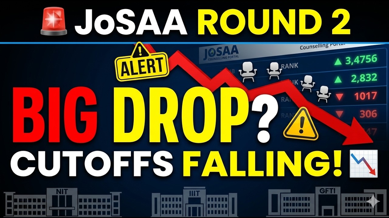 🚨 JoSAA Round 2 Cutoff BIG DROP Incoming? Complete Analysis & Counselling Strategy!