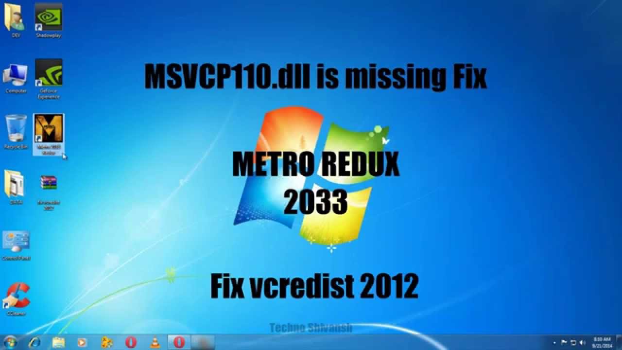 Metro Redux 2033 Fixed| MSVCP110.dll Is missing-fixed| Visual Redist. C++ Fix 2012|