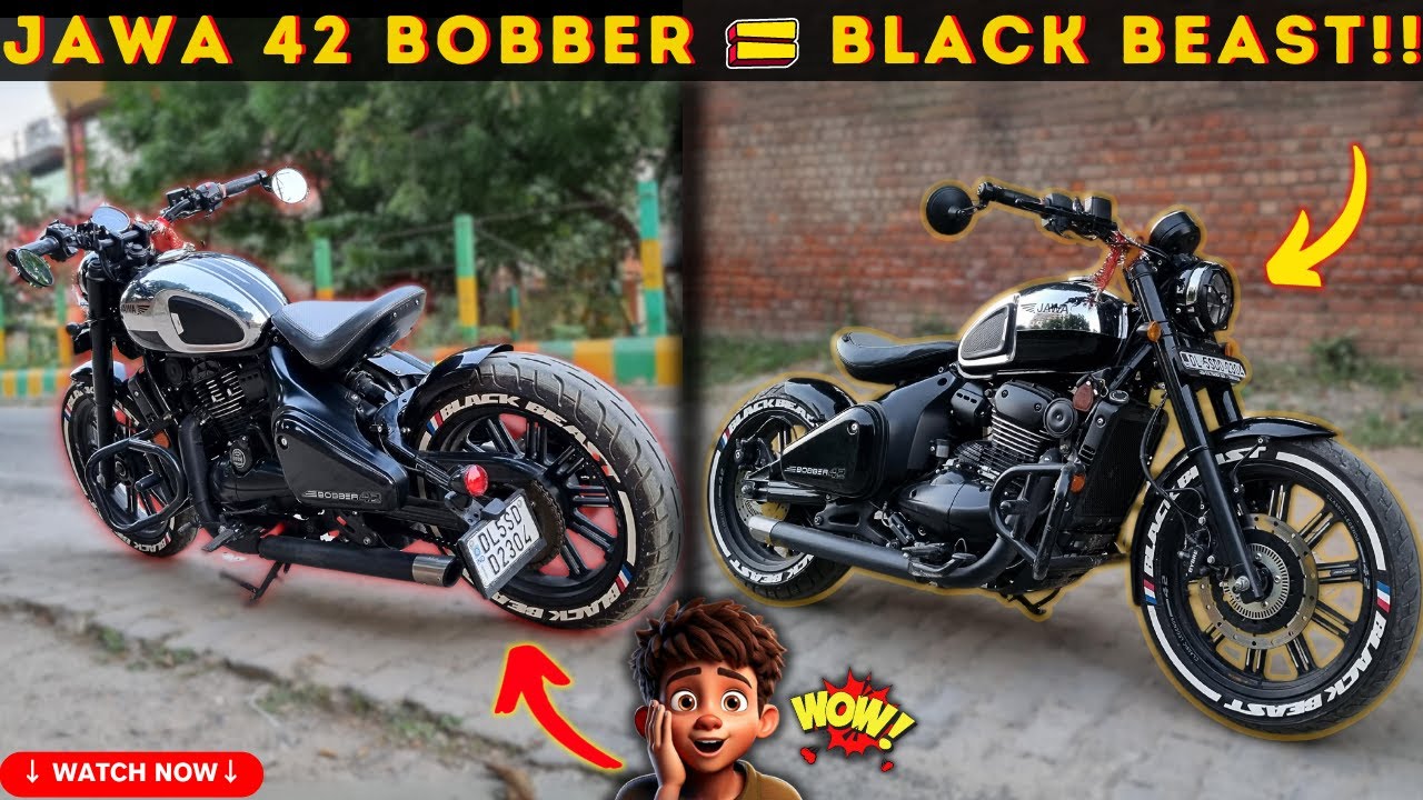 Transforming Jawa 42 Bobber into Black Beast! 🖤🔥 | Tire Stickers, PPF & ....?! 💥| Mod Series EP- 5