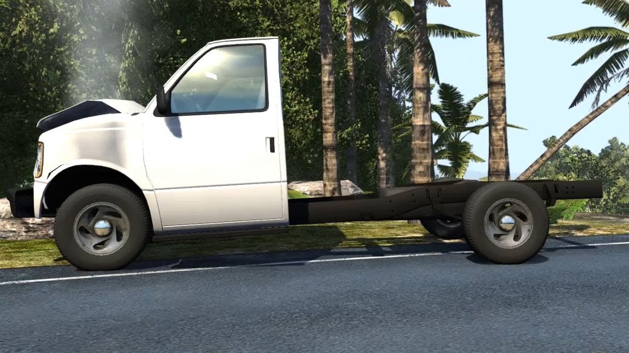 BeamNG Drive - Chassis Cab Van On Dry Rock Island