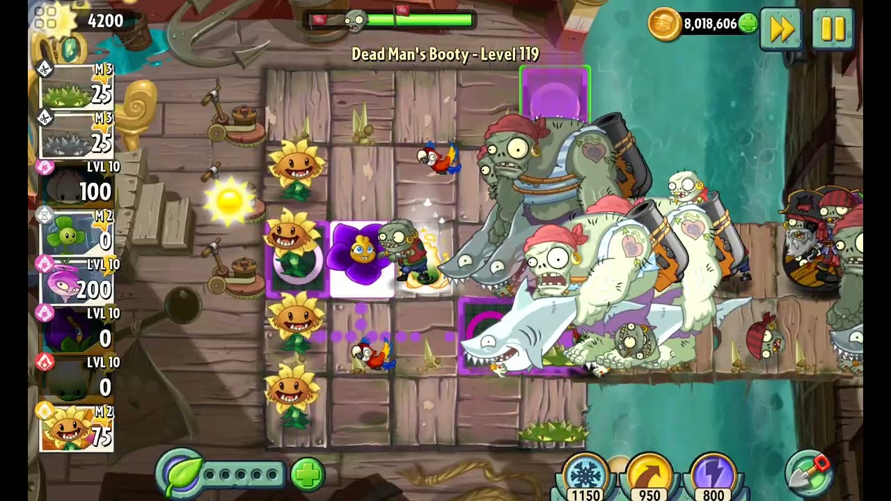 Plants Vs Zombies 2: Dead Man's Booty level 119 #zombies #games #plantsvszombies #pvz #jump