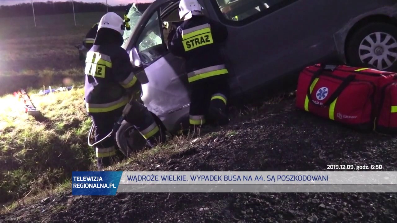 JAWOR. Wypadek busa na A4 - Wądroże Wielkie