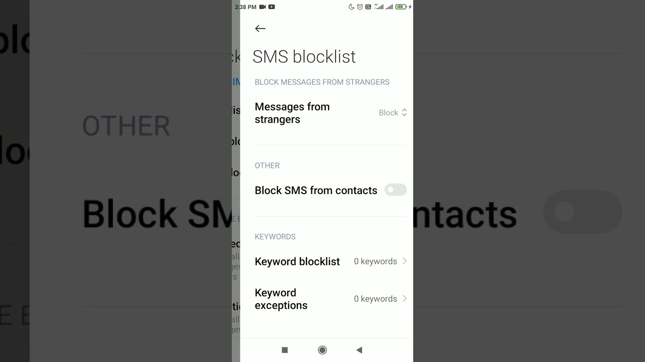 How to block SMS and messages from Contacts in Redmi 7A MIUI 12.5 version designed by Xiaomi SMS Tip