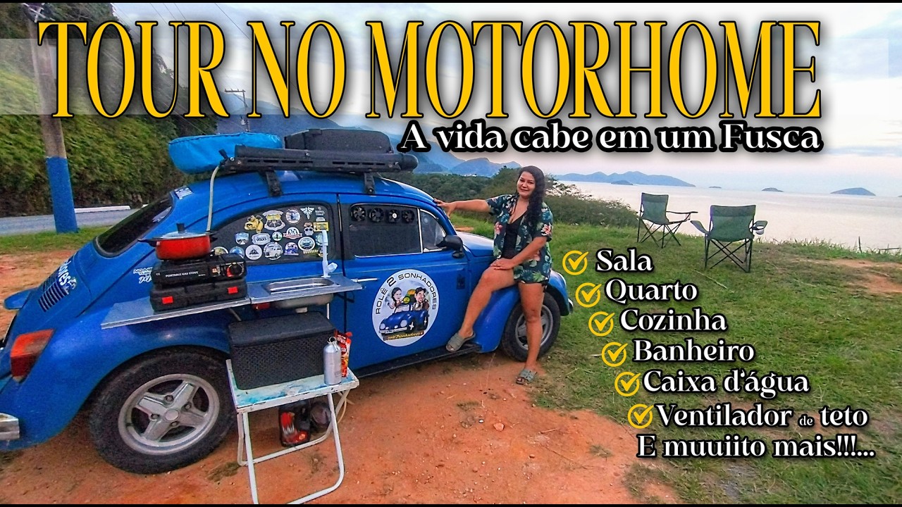 Tour pelo nosso motorhome no Fusca 1976