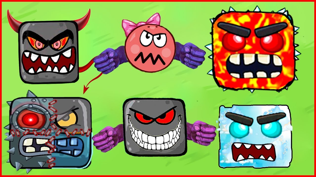 Battle in the arena of the red ball and black squares.Animation battle.Баталия Красного шарика