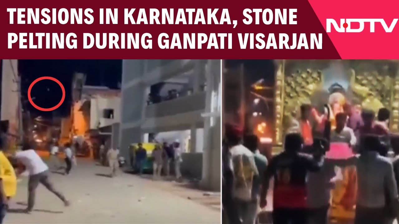 Karnataka News | Stone Pelting During Ganesha Immersion Fumes Tension In Karnataka's Mandya