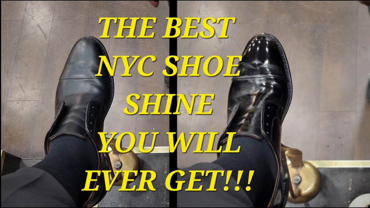 The BEST SHOE SHINE in all of NYC!! #asmr #nyc #shoeshine