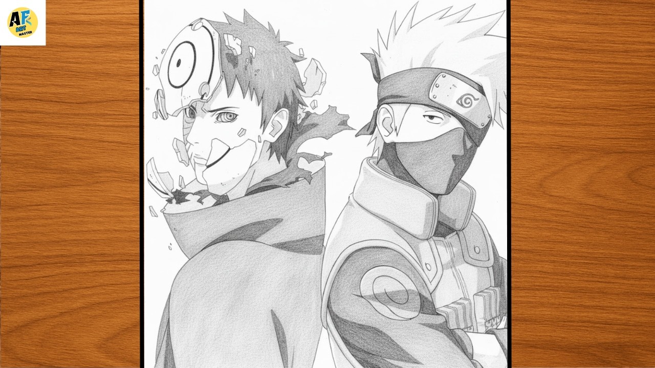 How to Draw Obito VS Kakashi |Naruto Character drawing step by step|Easy anime drawing for beginners