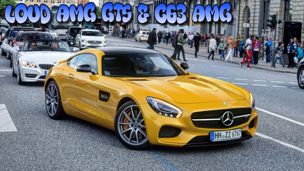 LOUD AMG GTs & C63 AMG in Hamburg (Loud Revs and Burnouts)