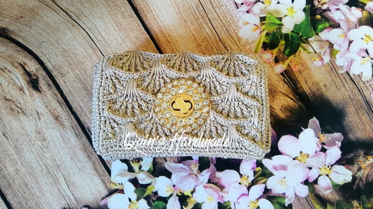Hướng dẫn móc ví rẻ quạt phần 3/3 | Crochet a mini bag from shell sttich | Quin's Handmade