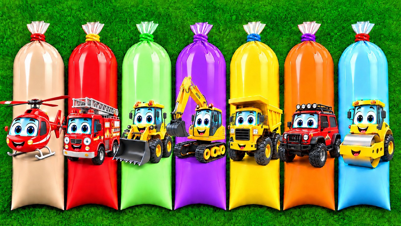 Menemukan Mainan Mobil Kontruksi, Excavator, Tractor, Buldozer, Forklift, Silinder, Crain,Truk Molen