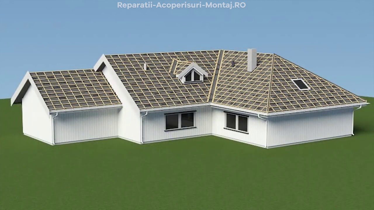 Cum se monteaza tigla metalica pe acoperis cu accesorii - Tigla Novatik - 3D