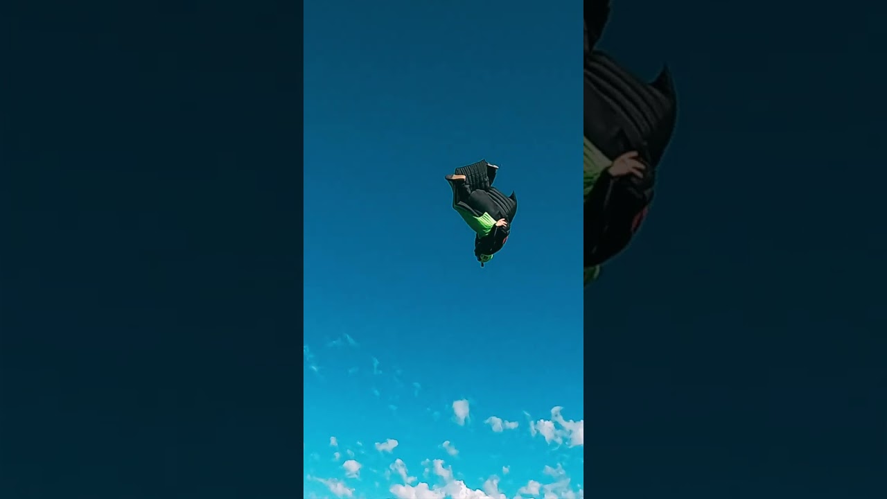 Dane does a sushi roll flip and then lets his parachute fly 👀 #shorts #skydiving #extremesports