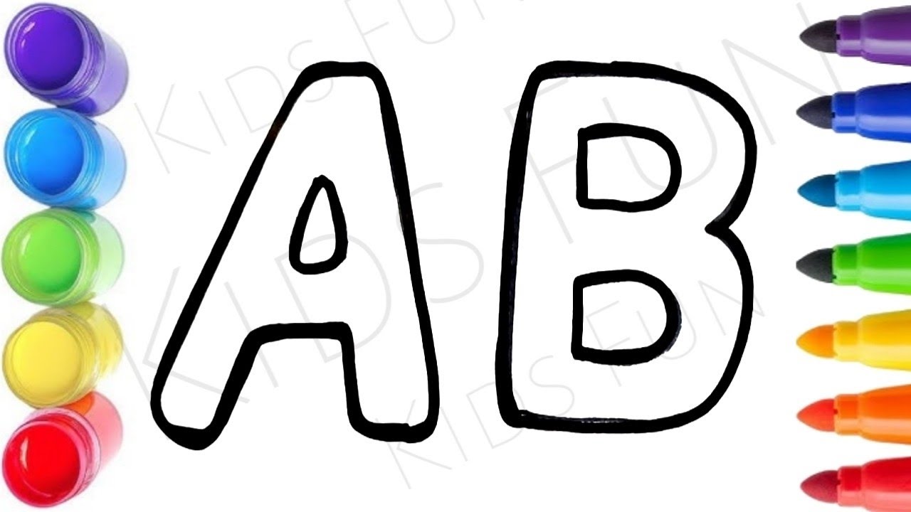 How To Draw Alphabtes A Drawing, Painting & Coloring For Kids and Toddlers, 