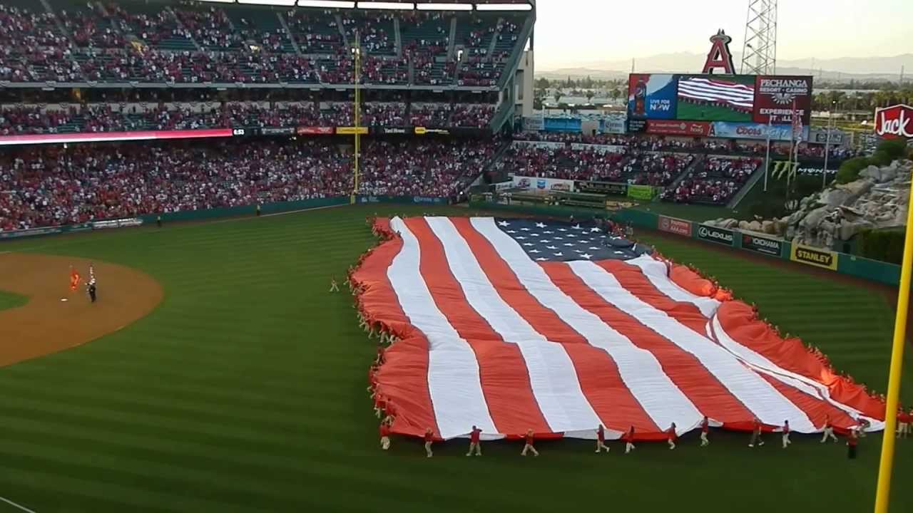 2013 Opening Day at Angel Stadium with the National Anthem and Flyover by WWII AT-6 Fighters