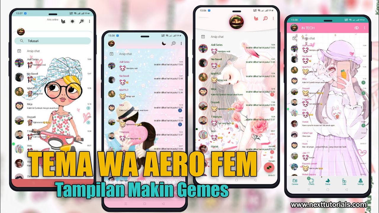 Tema WhatsApp Aero Fem Update Tampilan Terbaru 2022