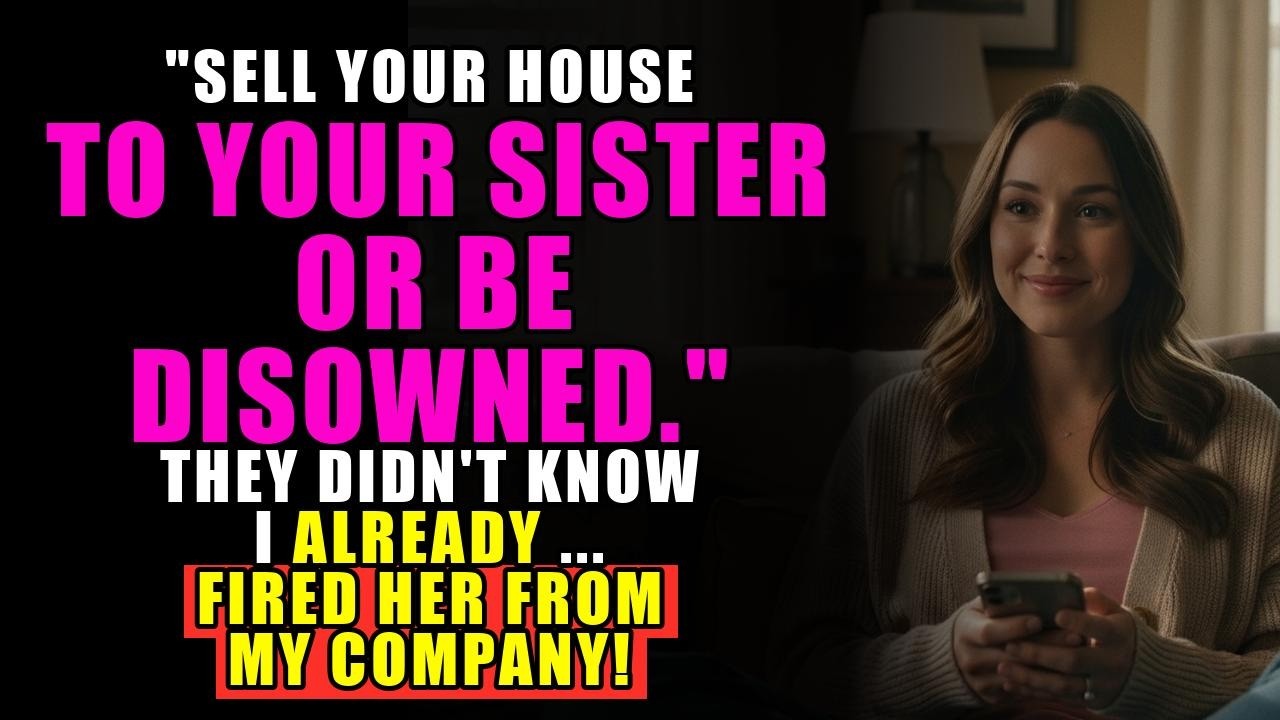 My parents demanded I sell my house to my sister or be disowned—they didn't know I already fired her