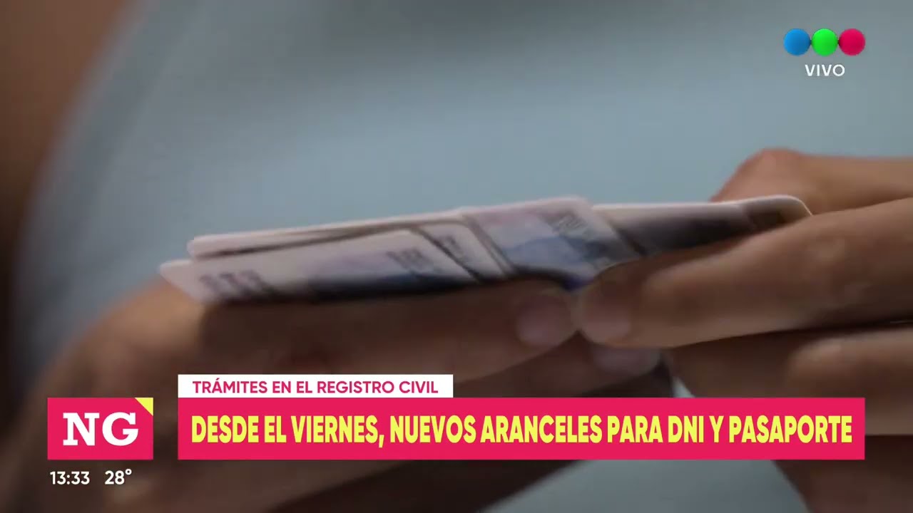 Desde el viernes habrá nuevos aranceles para DNI y pasaporte