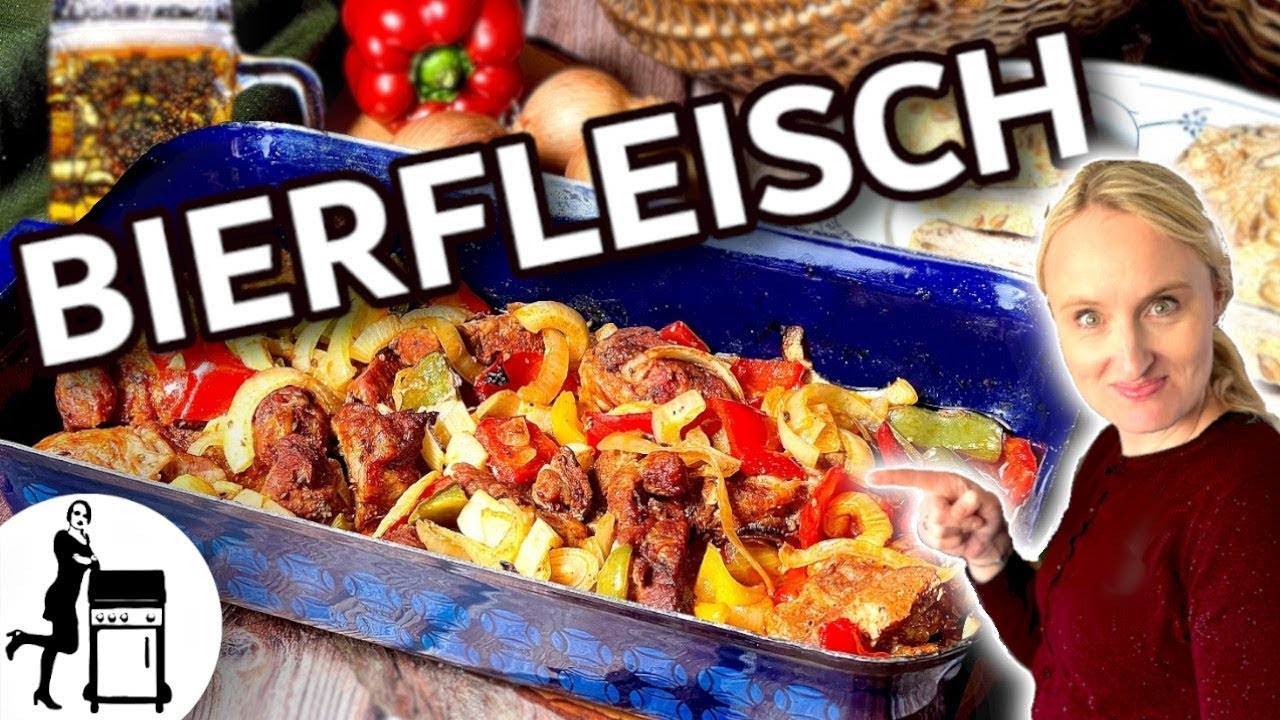 Bierfleisch mit Paprika & Zwiebeln | Die Frau am Grill