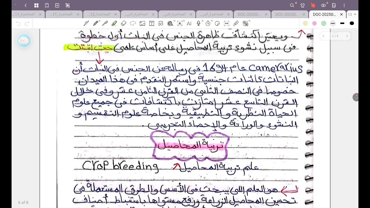المحاضرة الأولي أساسيات محاصيل Rawan Ghorab 💗