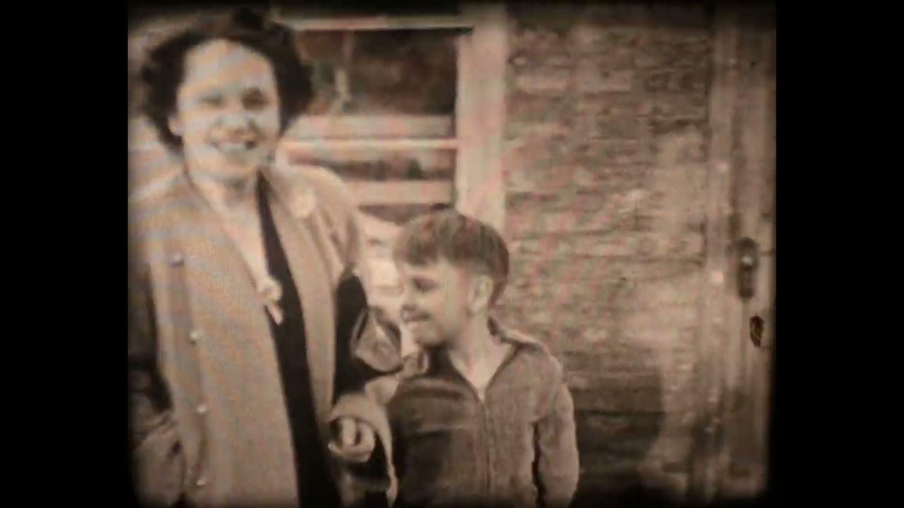 16mm home movie - 1940s family. Sunday mass