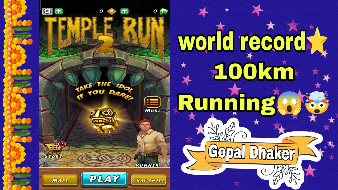 TEMPLE RUN 2 LIVE 🔴 | 100KM Nonstop Running 😱 | World Record Try 🔥|#viral #trending