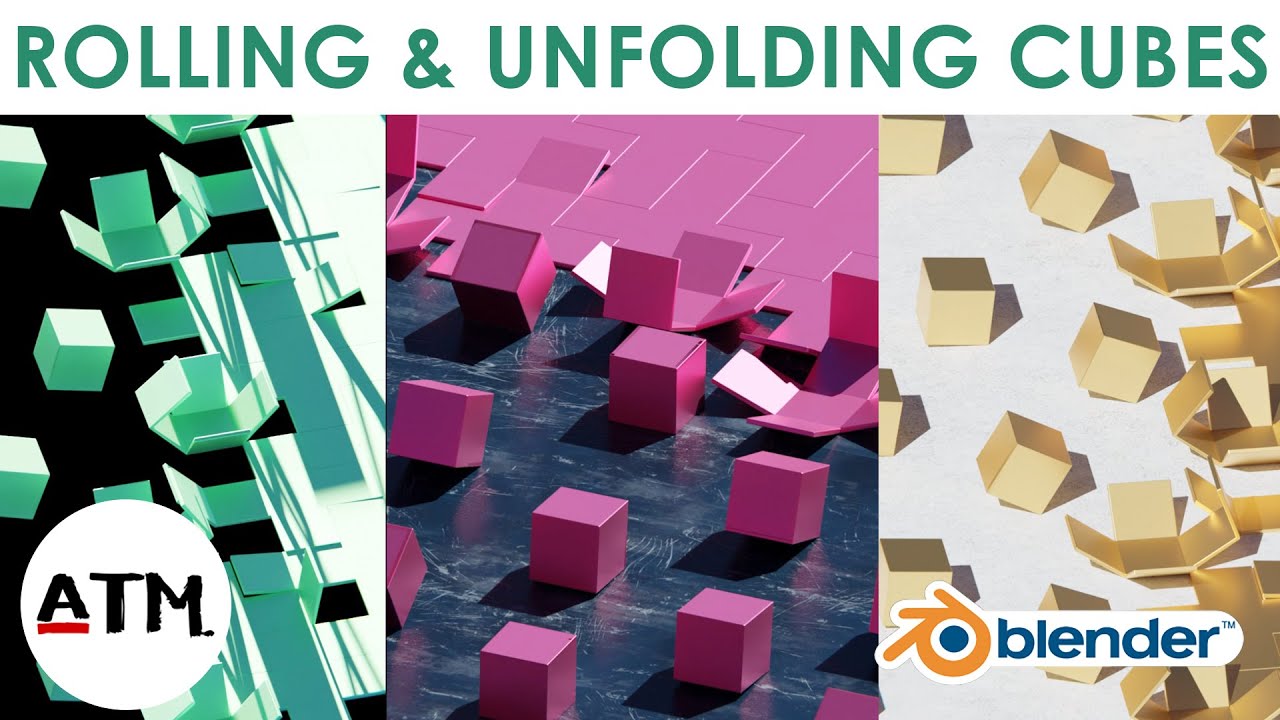 Rolling and Unfolding a Cube - Looping Animation