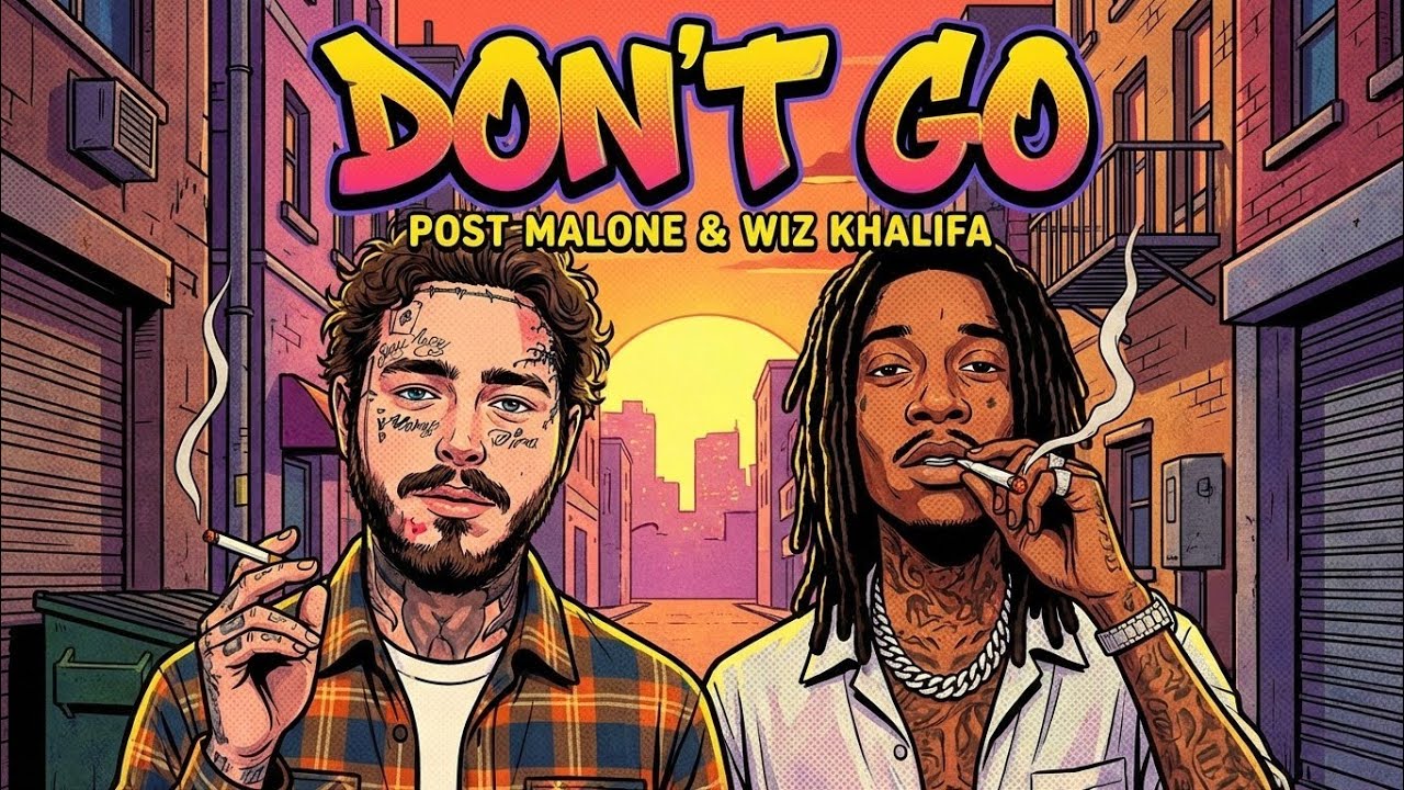 Don't Go - Style Post Malone, Wiz Khalifa (Lyrics Video)