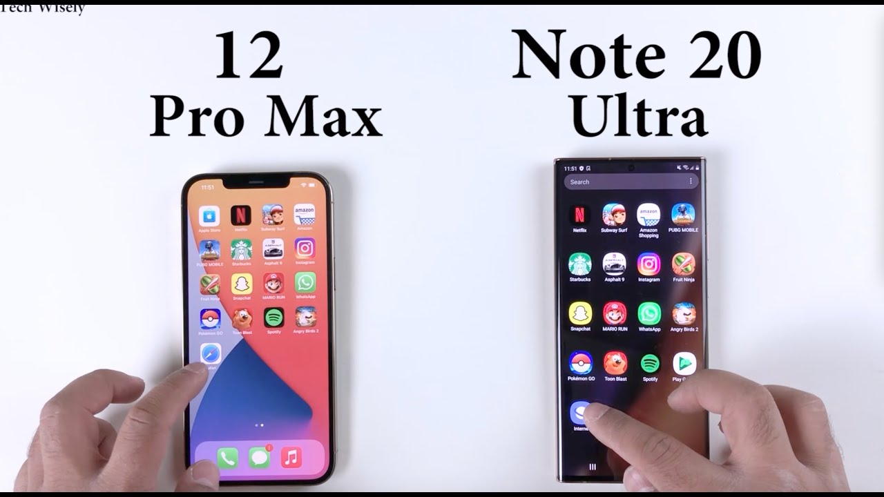 iPhone 12 Pro Max vs Note 20 Ultra : Speed Test + Size Comparison + Ram Management