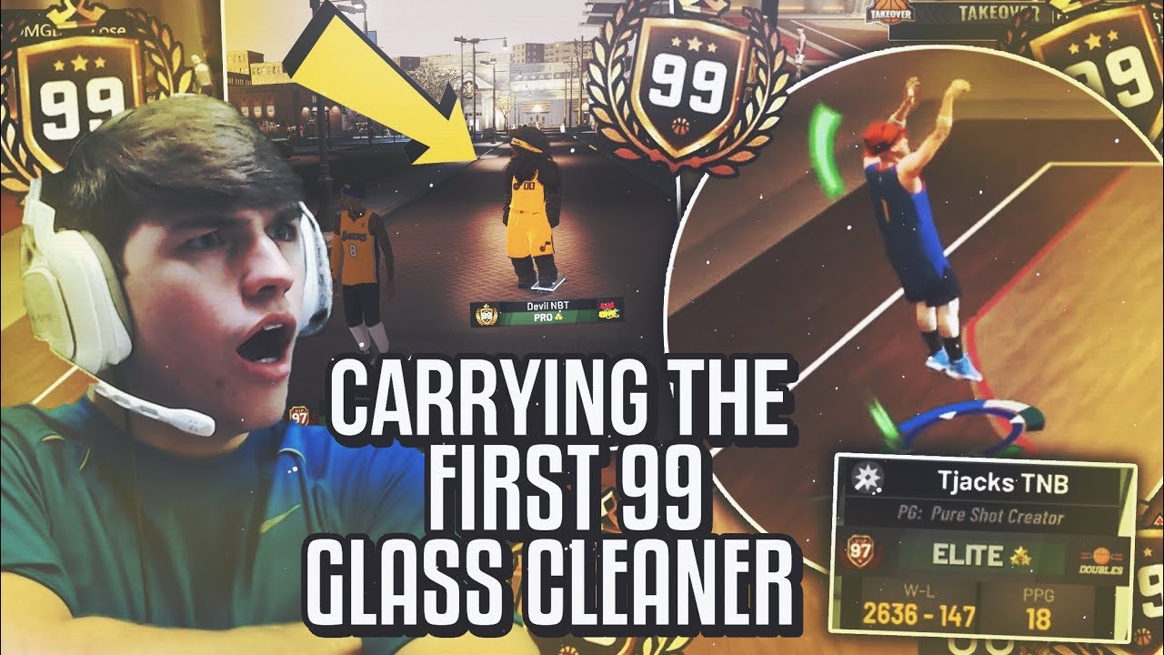 CARRYING THE 1ST 99 OVERALL GLASS CLEANER ON NBA 2K19! HE CALLED ME A GOD