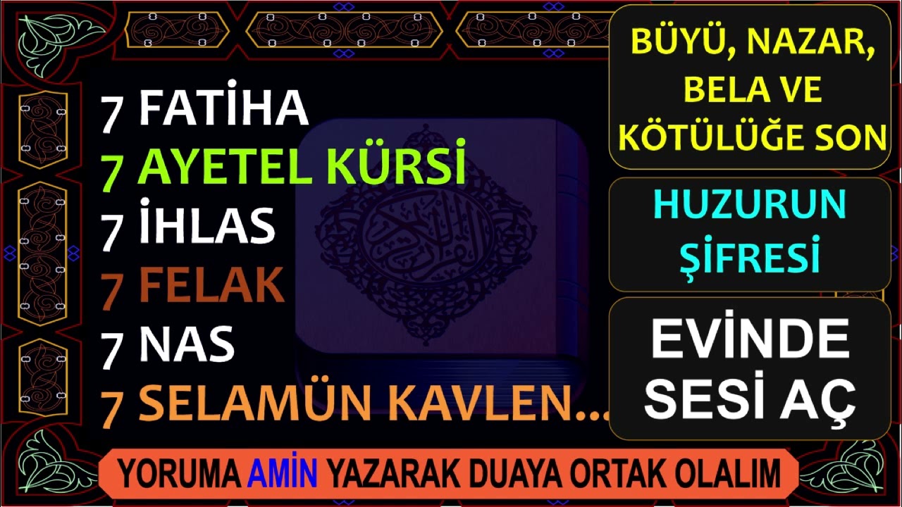 7 FATİHA 7 AYETEL KÜRSİ