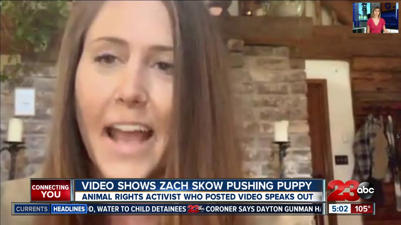 Video shows Zach Skow pushing puppy