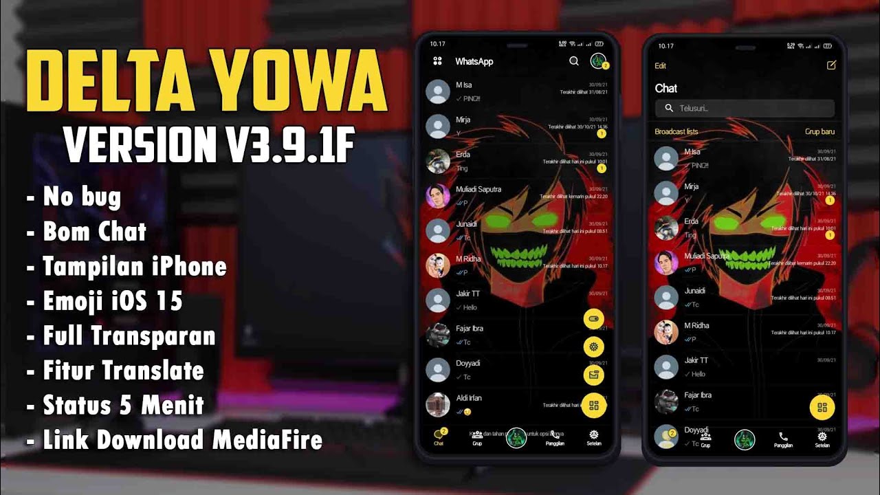 🔴UPDATE DELTA WhatsApp Terbaru 2021 || DELTA YOWA v3.9.1F Full Transparan -Fitur Terlengkap 2021