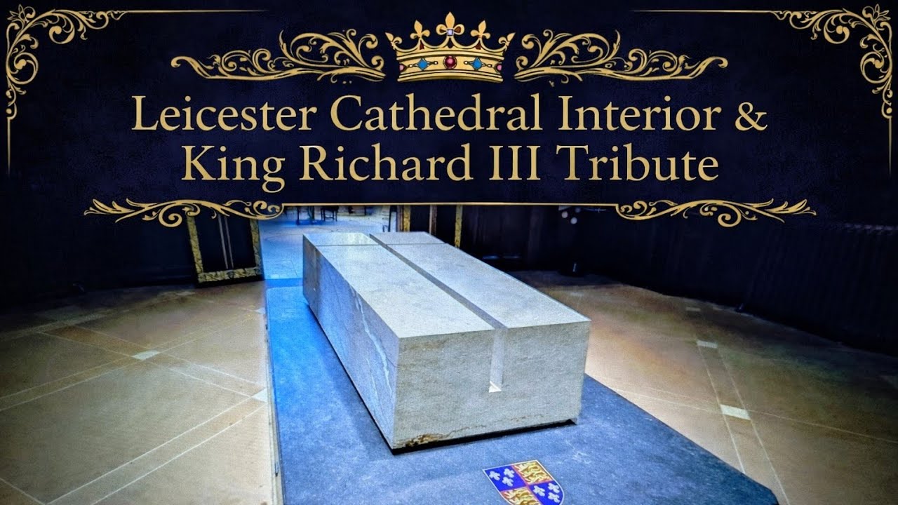 Leicester Cathedral Interior & King Richard III Tribute. ✝️ 🪟 👑 🎵 #King #Tribute #leicester #travel 