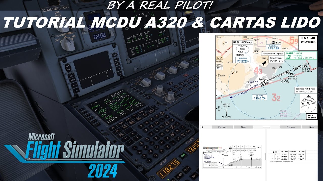 TUTORIAL MCDU AIRBUS A320 & CARTAS LIDO | FLIGHT SIMULATOR2024