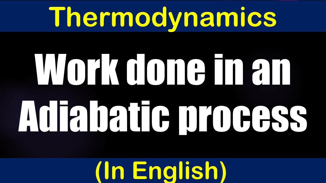 Work done in an Adiabatic process I Thermodynamics I First Law I Cp I Cv I Molar Heat capacity