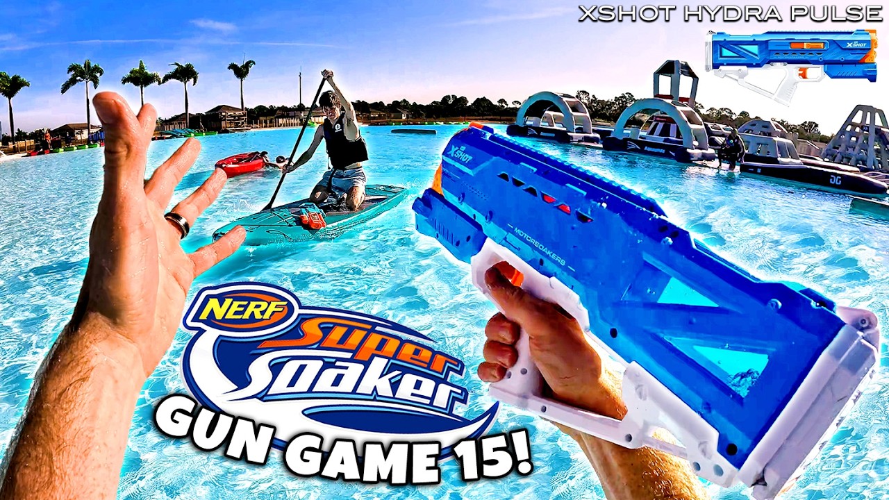 Игра с бластерами Nerf | SUPER SOAKER 15.0 (Водяная битва Nerf от первого лица)
