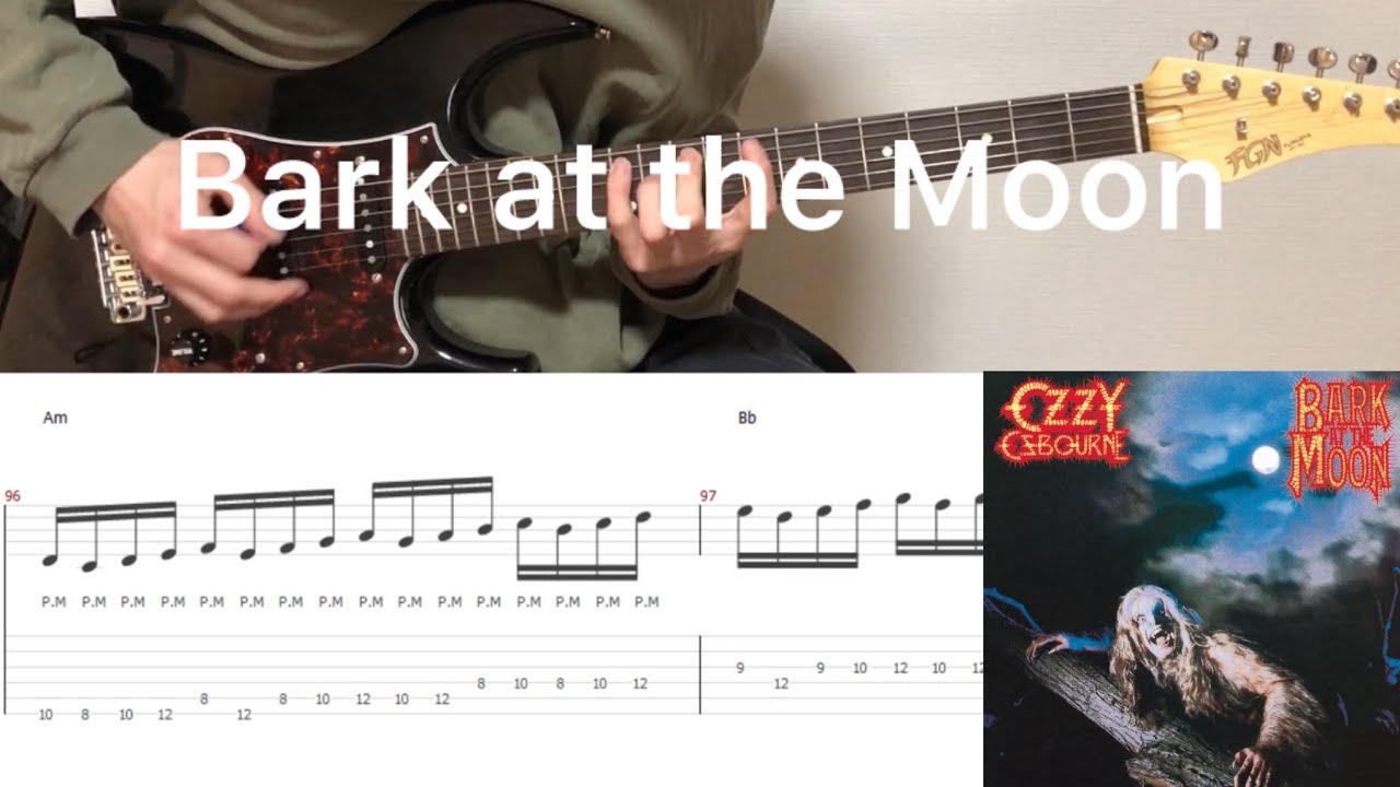 Ozzy Osbourne - Bark at the Moon (guitar cover with tabs & chords)