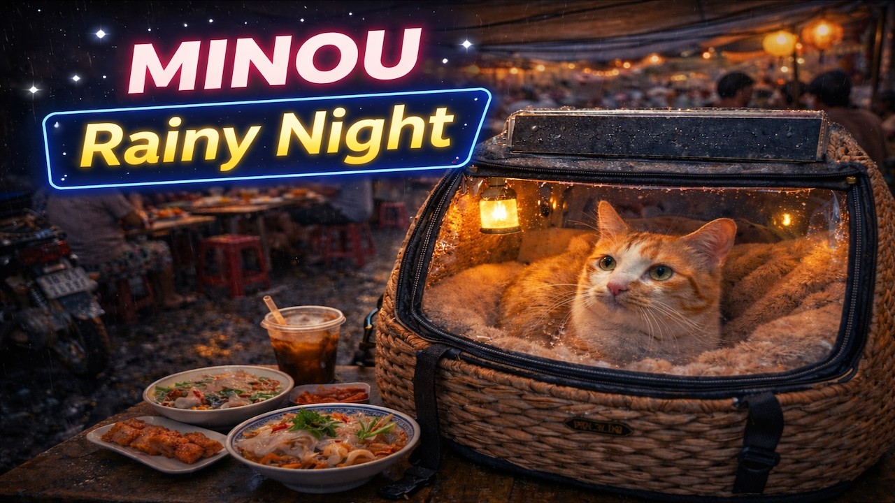 MINOU – Rainy Night Lofi 🌧️ Street Food Vibes for Deep Focus & Study (No Ads)