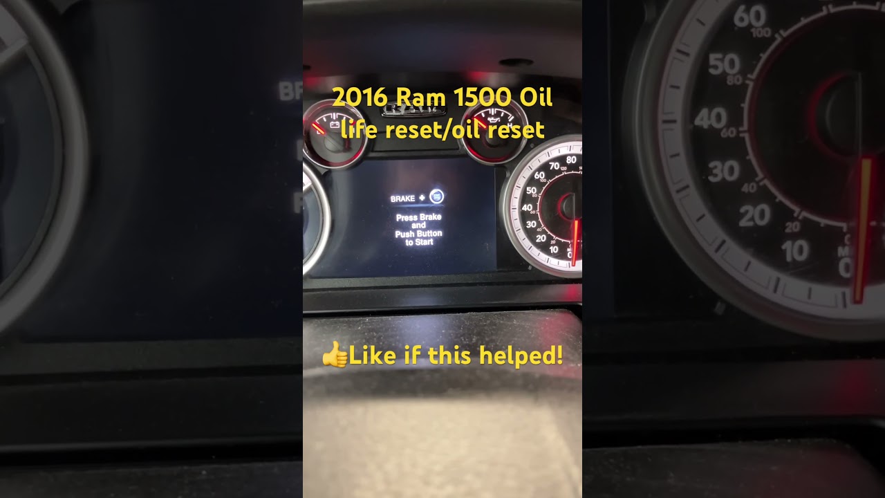 2016 Ram 1500 Сброс срока службы масла/сброс масла