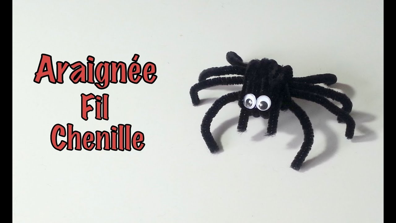 DIY Déco Halloween Araignée fil chenille