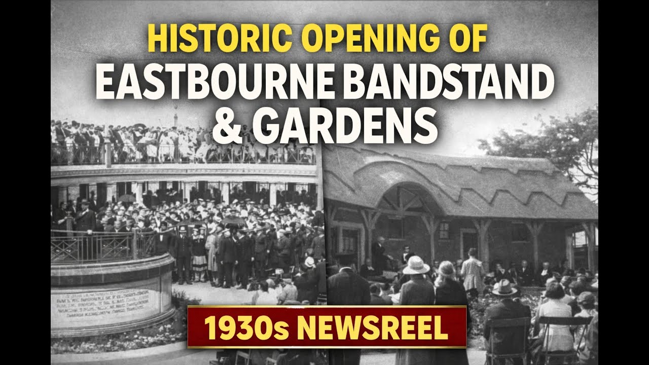 Historic Opening of Eastbourne Bandstand & Gardens | 1930s Newsreel